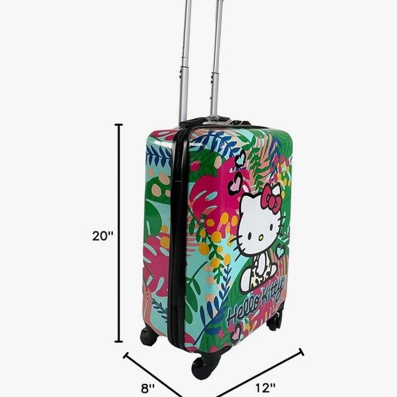 Hello Kitty Kids Jungle Tropical Suitcase - Green, Pink, White Animal Prink - Picture 2 of 9